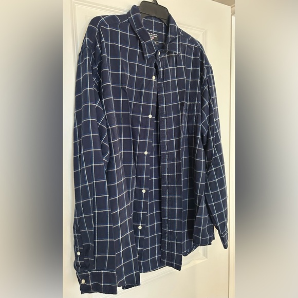 Ralph lauren polo Jean XXL Mens Button Up Long Sleeve Shirt flannel plaid blue - Picture 2 of 7